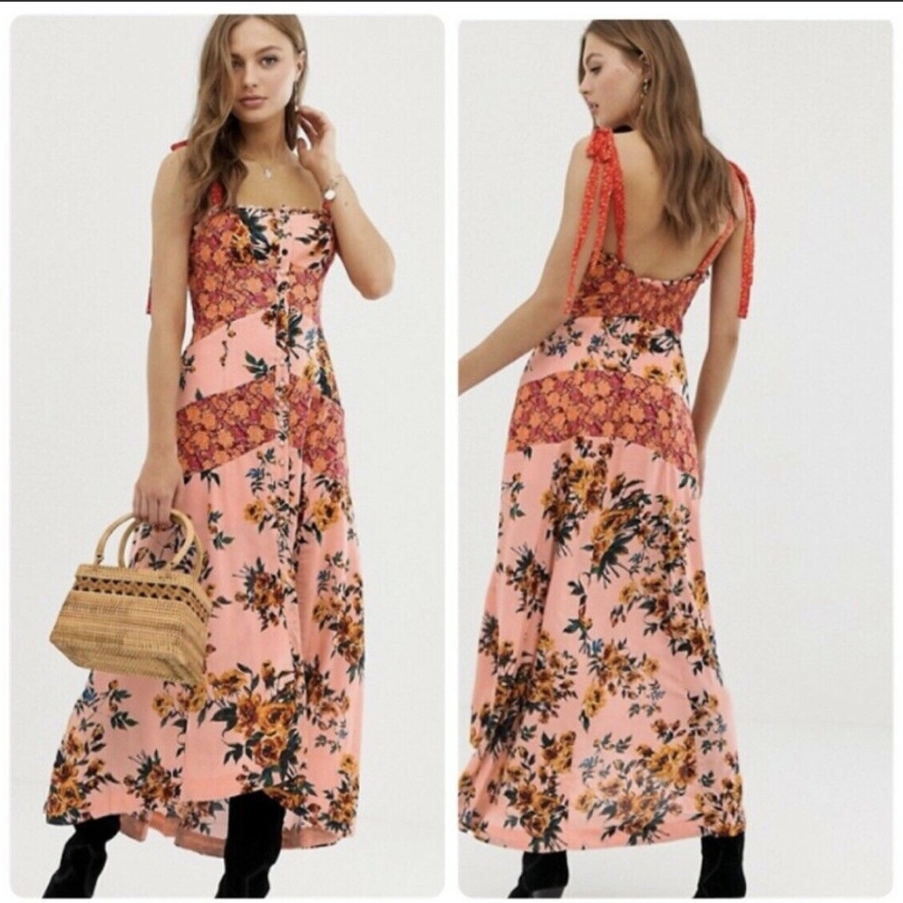 FREE PEOPLE Lover Boy Maxi Dress in Red Combo - Picture 2 of 6